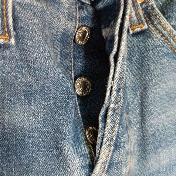 Levi's classic wedgie straight button fly high rise 5 pocket jeans size 24 - Picture 6 of 12